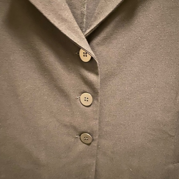 Eileen Fisher Black Stretch Three Button Long Sleeve Blazer Size Petite Large - Picture 4 of 10